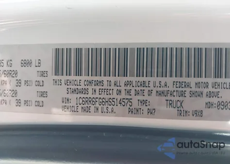 2017 Ram 1500 Express 4X2 6'4 Box из США, поврежденный, VIN 1C6RR6FG6HS514575